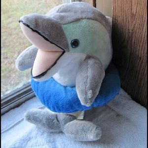 Dolphin with Float Ring Tube Soft Stuffed Plush Animal Marine Mammal Mascot Gift